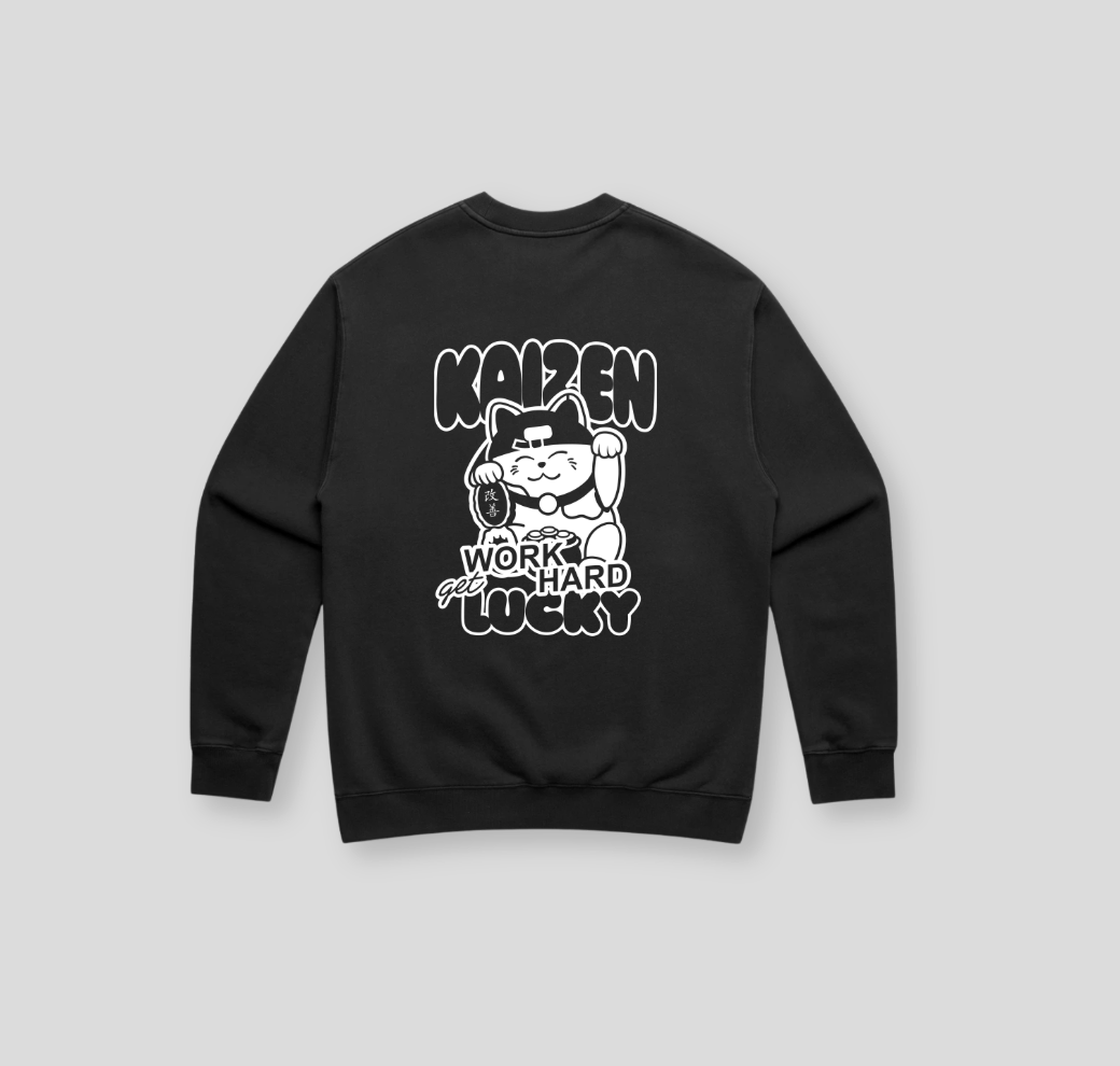 Men's Work Hard Get Lucky Sweatshirt | Faded Black