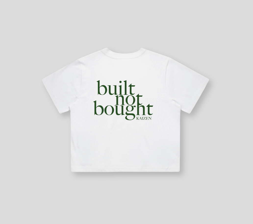 Women's Built Not Bought Cropped Tee | White