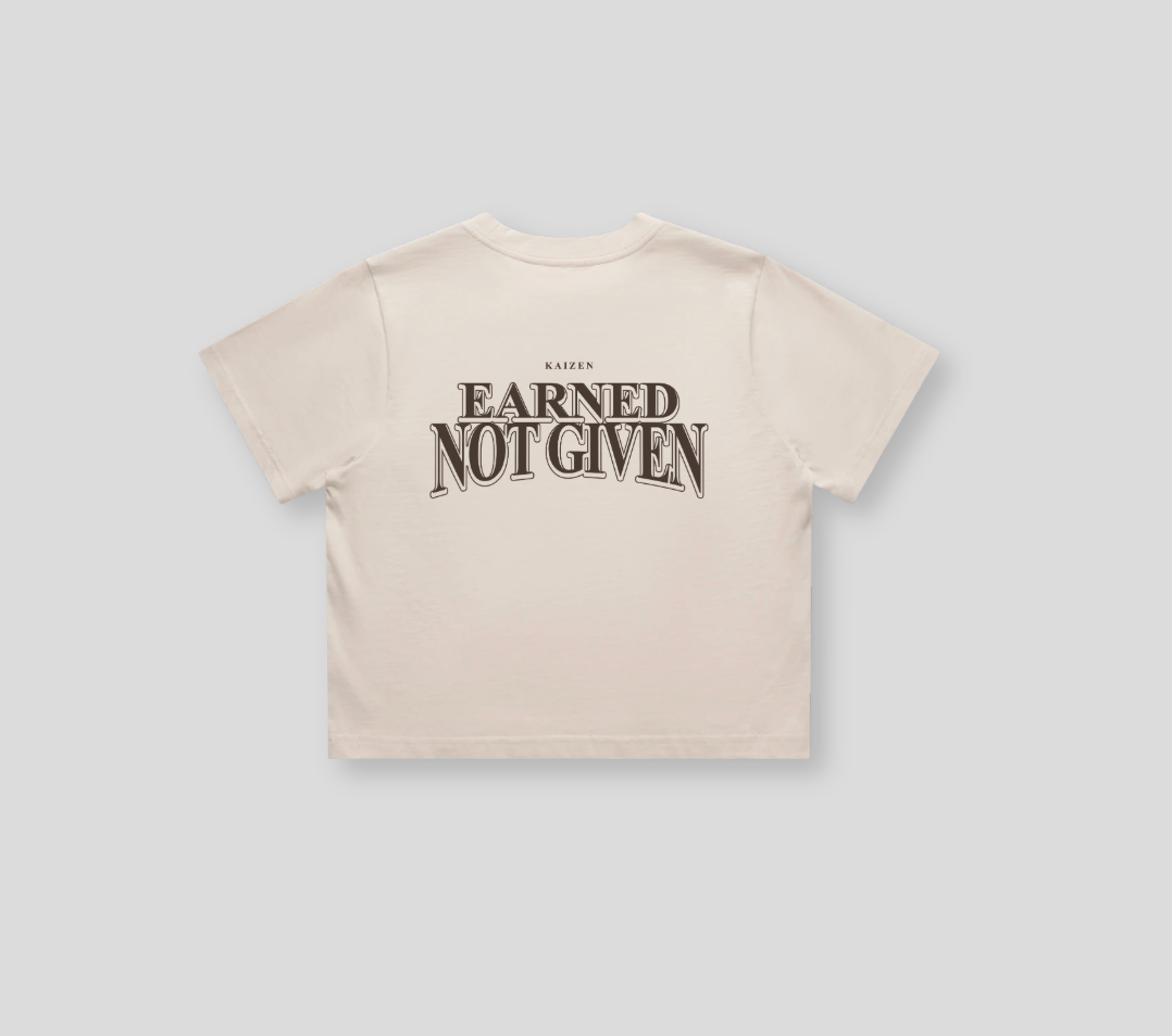 Women's Earned Not Given Cropped Tee | Bone