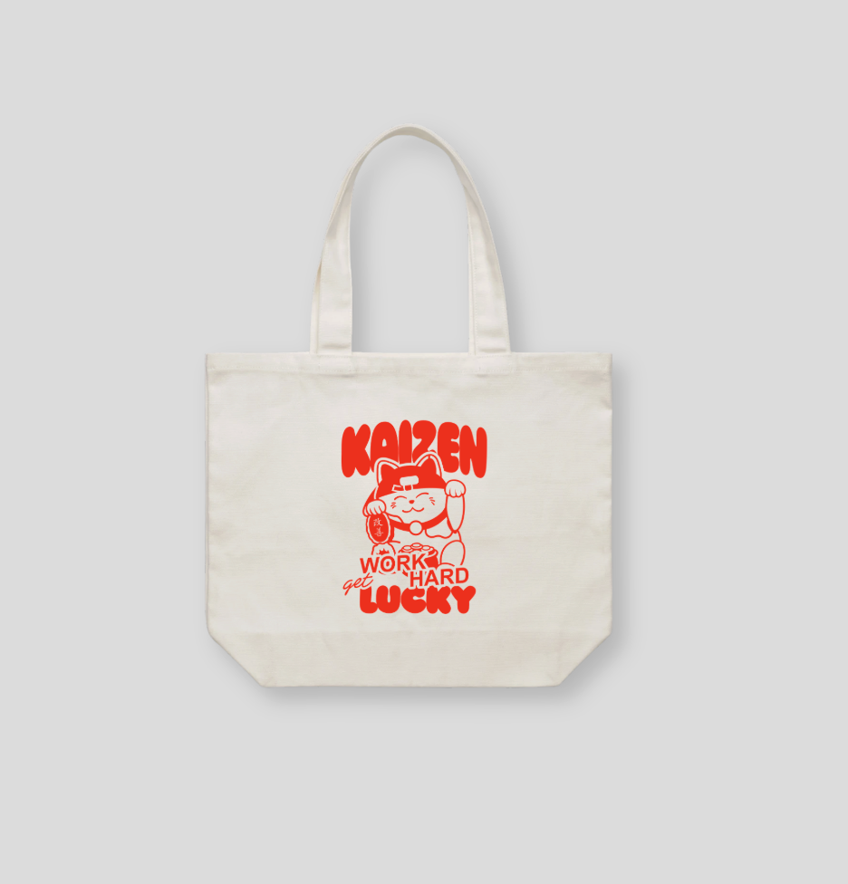 Work Hard Get Lucky Tote Bag | Cream
