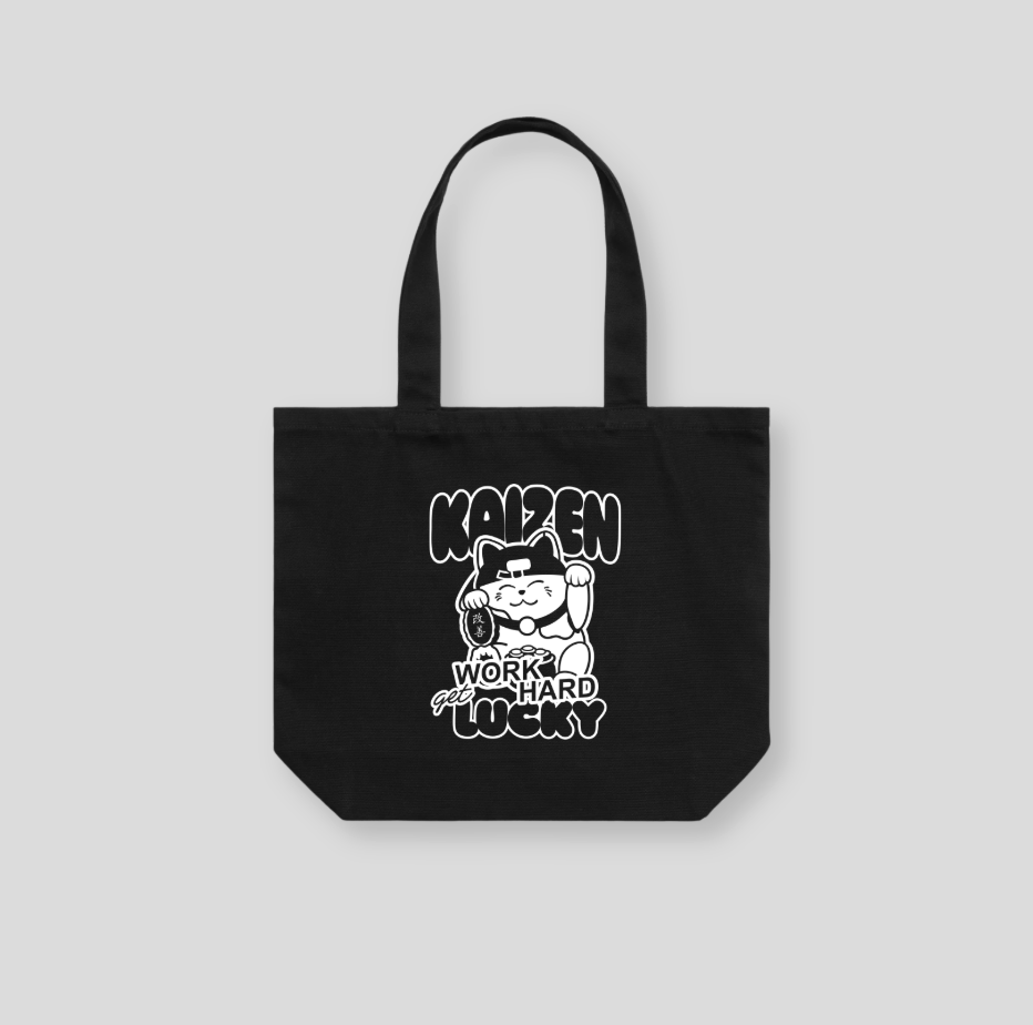 Work Hard Get Lucky Tote Bag | Black