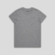 Grey t-shirt with 'KAIZEN' logo, flat lay on neutral background